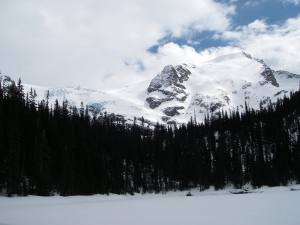 The view from our lunch spot at Middle Joffre Lake.